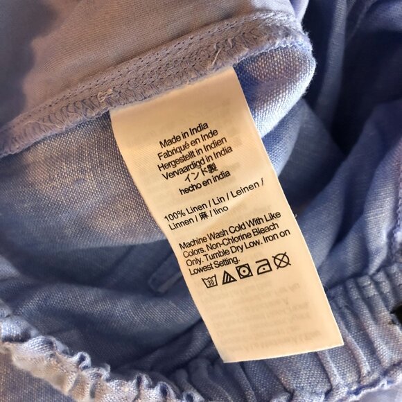 J Crew Womens Petite Soleil Pant In Linen Pull On French Blue MP - Picture 6 of 7